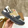 Designer sneakers vintage skor gitter män casual skor kalvskinn präglade läder duk skor lappade nylontränare plattform sneaker