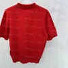 Camicia maglione da donna con lettera di lusso Polo rossa camicetta lavorata a maglia Top camicie eleganti a maniche corte firmate
