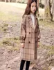 High Quality New Girl Coat Spring Winter Teenager Girls Warm Thicken Woolen Long Coat Khaki Plaid Trench Jackets Children Outerwea2835457