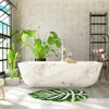 Bath Mats Green Leaf Mat Anti-Slip Palm Shaped Bathroom Cute Super Absorbent Rug
