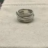 David Y fede nuziale Anello intrecciato Anello in argento sterling 925 con diamanti Anelli firmati da donna per donna Gioielli di lusso Coppia intrecciata da donna Regalo di compleanno outfit quotidiano