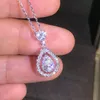 Solid 925 Silver Color Necklace Real Diamond Pendant for Women Wedding Bizuteria Topaz Gemstone Jewelry Pendant S925 Netlaces2576