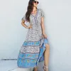 Party Dresses AYUALIN Summer Robe Rayon Cotton Floral Printed Long For Women Vestidos 2024 Vintage Casual Boho Beach Ladies