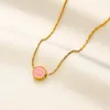 18K Gold Plated Elegant Fashion Brand Designer Pendants Necklaces Stainless Steel Letter Choker Pendant Necklace Beads Chain Jewelry Accessories Gifts 20style