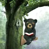 Садовые украшения, простая в установке, полимерная фигурка животного, устойчивая к атмосферным воздействиям декоративная компактная мини-статуя медведя, читающего книгу