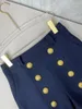 Shorts pour femmes Arrivée 2024 Vêtements de printemps Mode Femmes noires Sexy Dames Mélange de laine Marine avec boutons