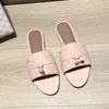 Sandalen 2023 LP Platte bodem Bovenkleding Koeienhuid Suede Half Sleepboot Lazy Person Open Teen One Word Cool Trawl Net Rood Comfortabel Groot J240315