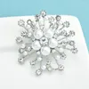 Brosches wulibaby pärla snöflinga för kvinnor unisex glittrande strass blomma party casual brosch pins gåvor