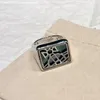 Bague de créateur pour femmes, de luxe, plaqué argent, pistolet noir, cadeau de charme, marque classique, bijoux d'amour, mode printemps, taille 7.5