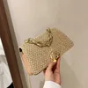 Cellphone Bags Handheld Fashion Bag Trendy Grass Woven Small Square Personalized Spring summer Single Shoulder Diagonal Cross Chain Women's