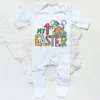 Mein erster Oster-Pyjama-Overall für Neugeborene, Kaninchen-Aufdruck, eng anliegender Baby-Anzug, langärmliger Overall für Jungen und Mädchen, Oster-Set 240315