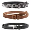 Ceintures 3pcs femmes jeans ceinture classique boucle punk occidentale impressionnante cowgirl