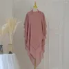 Etnische kleding Eid Gebed Kledingstuk Hijab Lange Khimar Ramadan Moslim Hoofddoek Vrouwen Een Stuk Caftan Jubha Islamitische Hijaabs Musulman Dejellab