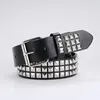 Belts 2024 Mens And Womens Leather Vintage Punk Pyramid Rivet Ladies Luxury Street Designs Black Jeans For Women