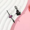 Dangle Earrings Anime Black Little Ghost Ring Ins Small Cute Design Asymmetric Imp Personality Cos Event Halloween Match