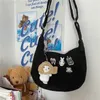 Bolsa MBTI Vintage Pana Mujer Hombro Otoño e Invierno Estudiante Hobos Messenger Estilo japonés Harajuku Bolso de las señoras