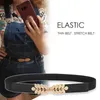 Bältesmodedesigner Thin Elastic Belt för kvinnor högkvalitativ kvinnlig klänning svart korsettbälte blad midjeband stretch cummerbundsy240315