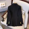 Abiti da donna Moda Blazer Donna 2024 Primavera Casual Manica lunga in Capispalla Slim Nero Doppio blazer Feminino Giacche Streewear