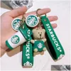 Plush Keychains 39 Kinds Of Exquisite Little Bear Coffee Maker Doll Keychain Milk Tea Cup Key Pendant Jewelry Small Gift Drop Delivery Otlfq