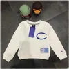 Felpe con cappuccio Felpe Lettera ricamata Felpa con cappuccio per bambini Stilista 100% cotone Abbigliamento per ragazzo Giacca casual in lana Cerchio Bambino Bambini C Otli1