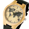 Horloges Heren Bamboe Horloge Patroon Display Mode Heren Lederen Quartz Horloge Cool Natuurlijke Klok Cadeau voor man