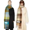 Шарфы Модные европейские новейшие осенне-зимние разноцветные утолщенные женские шарфы в клетку с удлиненной шалью