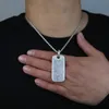 Géométrique glacé Bling garçon mâle bijoux Rectangle cubique zircone 5A CZ Hip Hop Cool hommes pendentif collier 240311