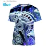 Herr t-shirts 3D-tryck Mens T-skjorta toppar punk ts sommar överdimensionerade casual kort slve pullover tung metall vind strtwear harajuku kläder y240315