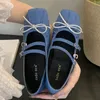 Dames Lolita Schoenen Zomer Lente Mode Vlinder-Knoop In Denim Vrouwen Ballet Flats Schoenen Schoeisel Vrouwelijke Slides 240312