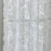 Curtains White Rose Sheer Curtains for Livingroom Farmhouse Wedding Embroidered Floral Splicing Extra Height 300cm Balcony Tende Drapes