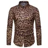 Casual shirts voor heren 2024 lente en herfst luipaardprint shirt met lange mouwen heren groot formaat dames unisex kleding tops