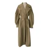 Elegante vrouwen Trench Coat Autumn Dubbele Breated Oversize Long Coat Lady Streetwear Korean Outwear Runway Wind Breaker 240408