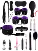 18 pezzi BDSM Bondage sessuale Set Lingerie sexy Mani Frusta Corda Vibratore anale Prodotti del sesso Giocattoli del sesso per coppie Accessori esotici J190626646203