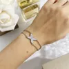 Bracelets Necklace Gold/Silver Plated Full Zircon chain Minimalism Bracelet Jewelries Letter wedding gift factory wholesale With Free dust bag