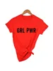 여자 T 셔츠 GRL PWR 프린트 소녀 파워 여성 티셔츠 페미니스트 90S 캐주얼 티 탑 셔츠 셔츠 옷 스트리트웨어