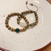 Strand Chinese Style Green Sandalwood Beads Bracelet Girl Couple Girlfriends Ancient Men Agarwood Women Bead