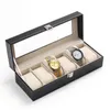 Liscn Watch Box 5グリッドウォッチボックスケースPUレザーCAJA RELOJ BLACK HOLDER BOITE MONTRE JEWELRYギフトボックス20181288E