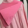 Women's Shirt Designer Loose Lapel Shawl Patchwork Vertical Stripes Premium Cardigan Long Sleeve Women's Shirt Comfortable Women's Wear