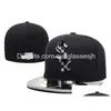 Casquettes de balle Tous les logos de l'équipe Chapeaux de créateurs Chapeau ajusté Snapbacks Basketball réglable Solide Noir Blanc Soleil Sports de plein air Broderie Clo Dhmxv