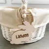 Party Supplies Personalized Happy Easter Bag Egg Hunt Basket Bucket Wood Tag Custom Place Card Children Kid Boy Girl Gift