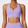 Yoga outfit sömlös kvinnlig fitness Bras Race Back Sports Nylon Top Bra Sexig andningsbara underkläder för Halter Gym