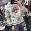 Hoodies masculinos outono veludo pesado bordado moletom com capuz solto casual high street de manga comprida topos roupas masculinas