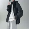Zhejiang taizhou acele ilk üçte bir erkek bahar Amerikan moda markası fonksiyonel ceket yüksek yakalı kapüşonlu iş ceketi 9n0r