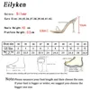 Eilyken Pantofole da donna Moda PVC Trasparente Cristallo Strass Diapositive Trasparente Strano Sandali con tacco alto Scarpe da sposa da donna 240228