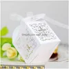 Present Wrap Cross Laser Cut Wedding Favors Gift Box Hollow Relius Candy Boxes With Ribbon Baptism Baby Shower Party Decor Drop Delive Dhu1o