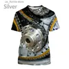 Herr t-shirts 3D-tryck Mens T-skjorta toppar punk ts sommar överdimensionerade casual kort slve pullover tung metall vind strtwear harajuku kläder y240315