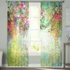 Fensterläden luxuriöse Vorhänge Blumen Aquarell Vine Küchen Schlafzimmer Wohnzimmer Tüll Vorhänge Studieren französischer Fenster Chiffon Vorhänge