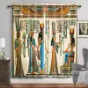 Rideaux Rideaux de fenêtre égyptiens Rideau de Dieux Anciens pour Salon Rideaux de Hiéroglyphes égyptiens de Luxe Ombrage élevé (70 % 90 %) 2 Panneaux