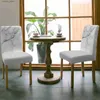 Chair Covers Marble Dining Chair Cover 4/6/8PCS Spandex Elastic Chair Slipcover Case for Wedding Hotel Banquet Dining Room L240315