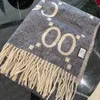 Lenços de lã inverno primavera 100% cachecol de caxemira moda masculina feminina designer clássico grande padrão de letras pashmina xale cachecóis novo presente moda 16 cores 195x45cm